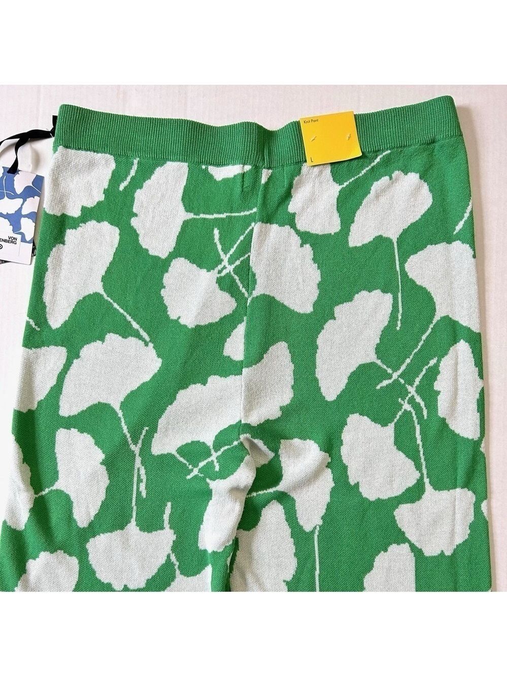 Diane Von Furstenberg Target Green Flare Knit Pants Large - Picture 8 of 10